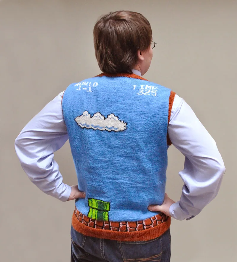 savvyhousekeeping geek mario brothers sweater knit