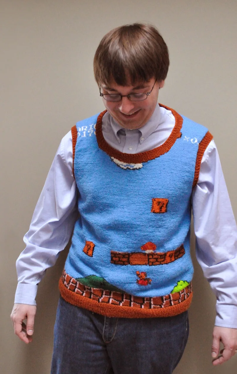 savvyhousekeeping geek mario brothers sweater knit