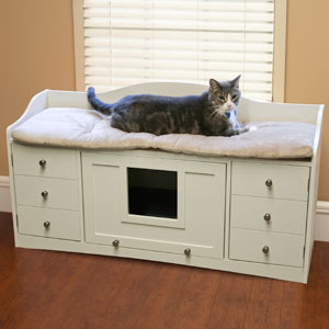 Cat Litter Box Furniture Bench