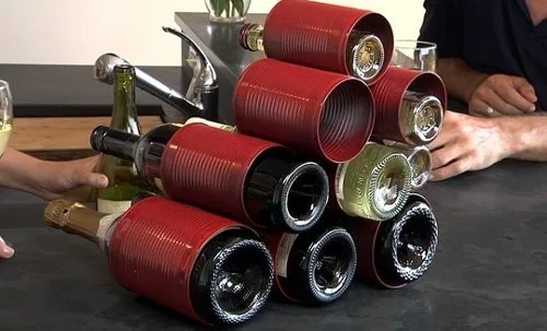 savvyhousekeeping 5 things to do with a tin can wine rack