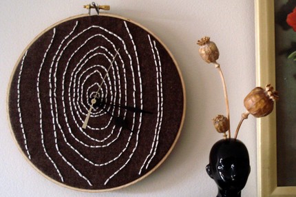 savvyhousekeeping embroidery hoop clock