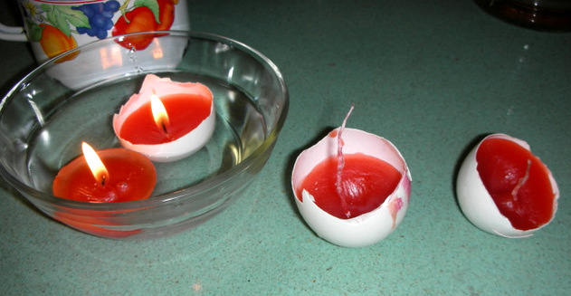 savvyhousekeeping floating candles from eggshells and birthday candles