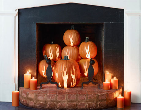 CLX Pumpkin Decor fireplace1