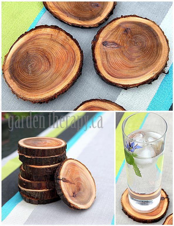 Recycling Tree Branches into Coasters via Garden Therapy