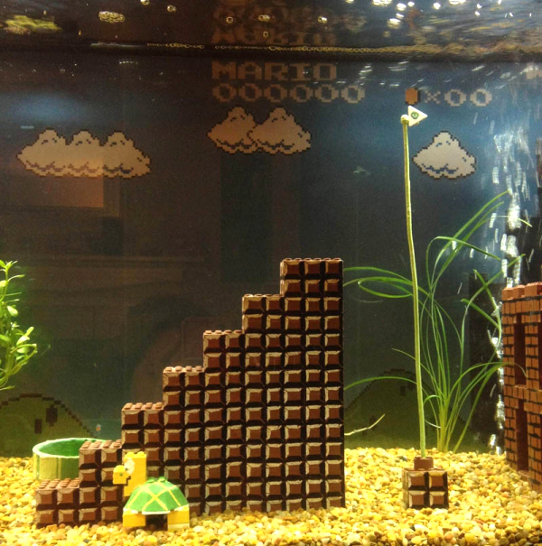 Super Mario Bros. aquarium fish tank DIY project 2