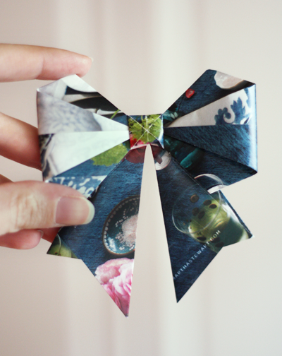 magazine origami bow