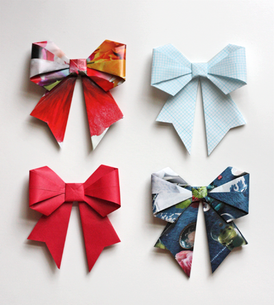 recycled origami bows