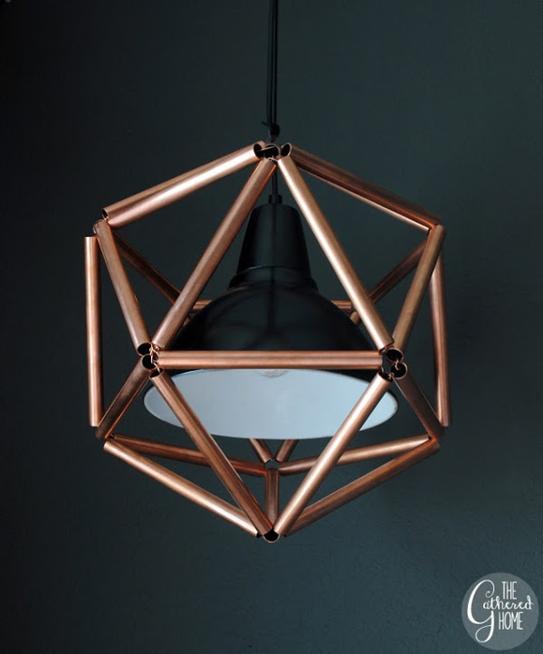 DIY Copper Pipe Icosahedron Light Fixture 113