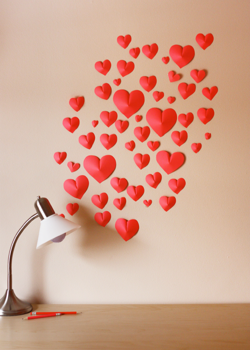 wall-of-paper-hearts